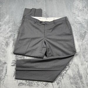 Isaia Napoli Aquaspider Pant Men's 36x28 Grey Wool Dress Slacks Trouser Italy*